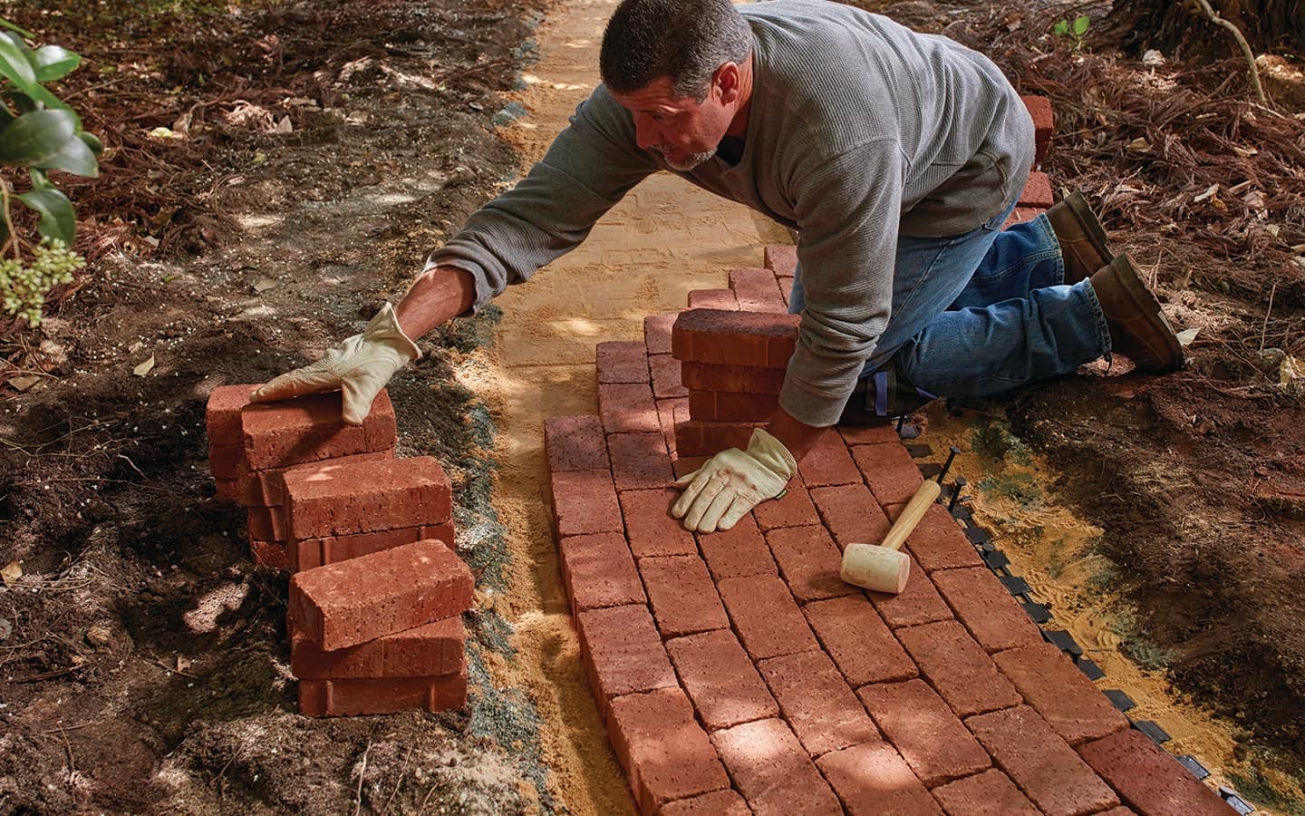 How to Lay a Brick Path - The Home Depot